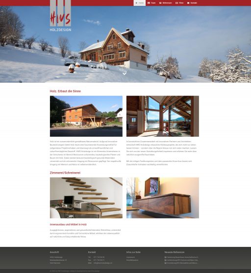 Webdesign HWS Holzdesign