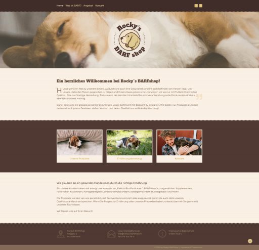 Webdesign Rocky’s Barf Shop