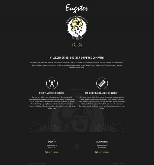 Webdesign Eugster Coiffure Company