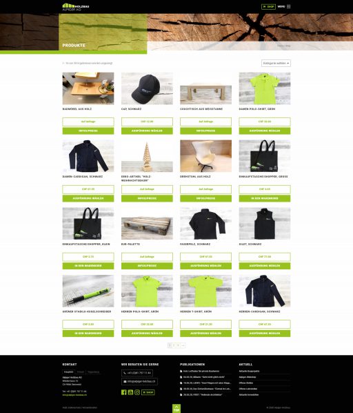 Webdesign Alpiger Holzbau Shop
