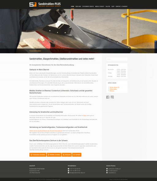 Webdesign Sandstrahlen PLUS