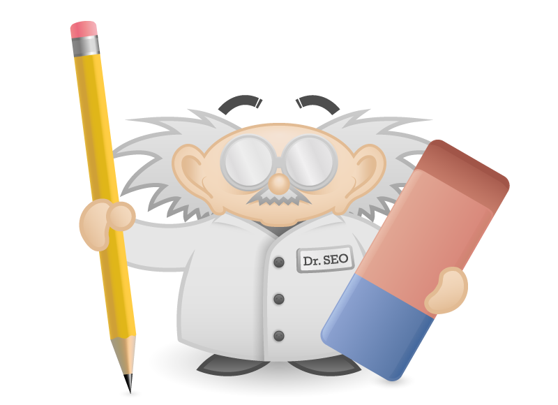 Dr. SEO Zeichnung mit Bleistift und Radiergummi