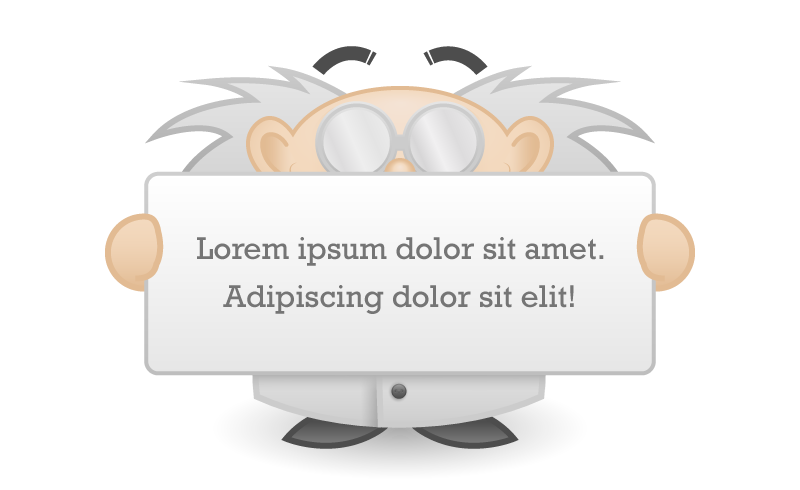 Dr SEO Zeichnung mit Lorem Isum Tafel