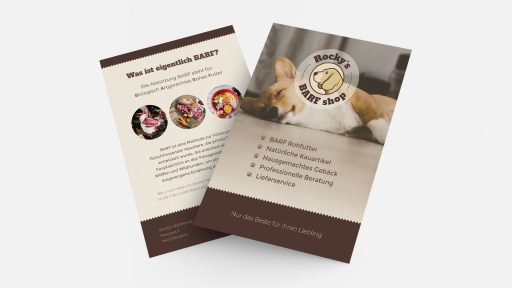 Flyer Design Rocky’s Barf Shop