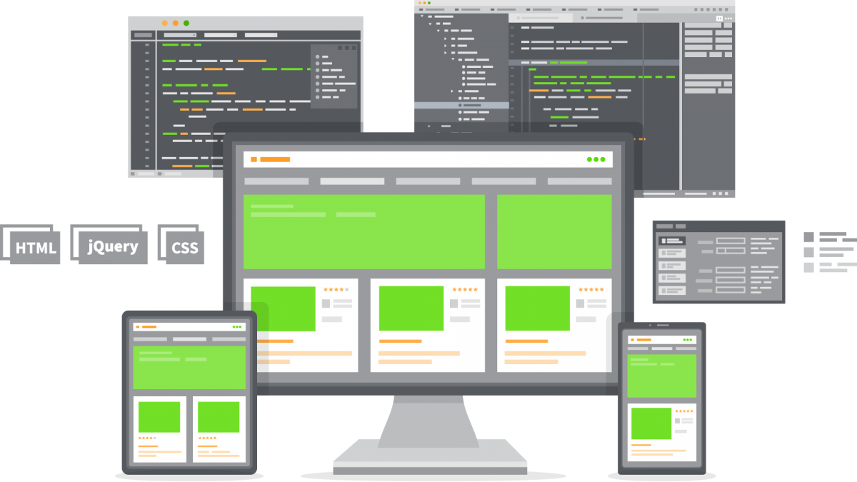Grafik mit verschiedenen Displays -Webdesign