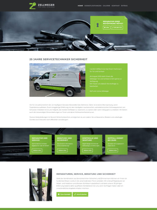Webdesign Zellweger Tür und Schloss