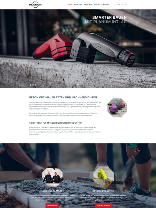 Webdesign PLANUM Int. AG