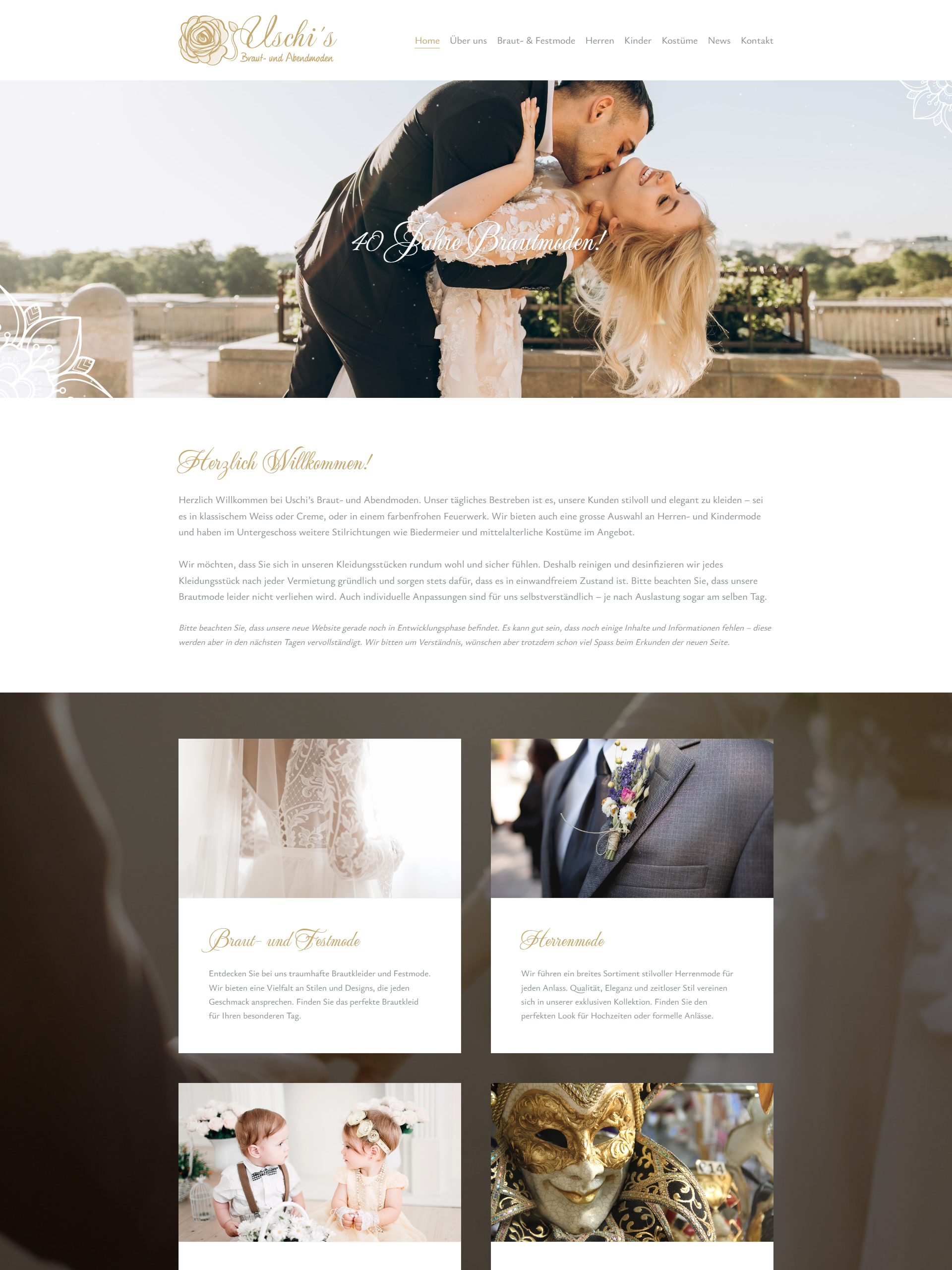 Elegantes Webdesign für Uschi&amp;#39;s Brautmode | new-time.ch