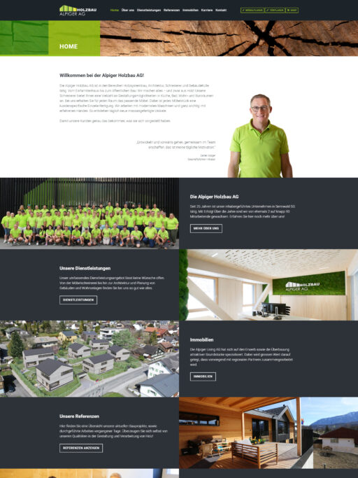 <b>Webdesign</b> Alpiger Holzbau