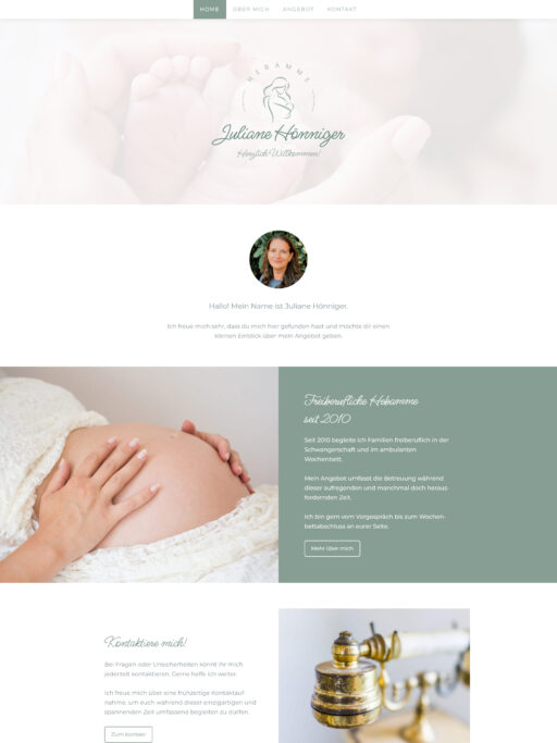 Webdesign Hebamme Juliane