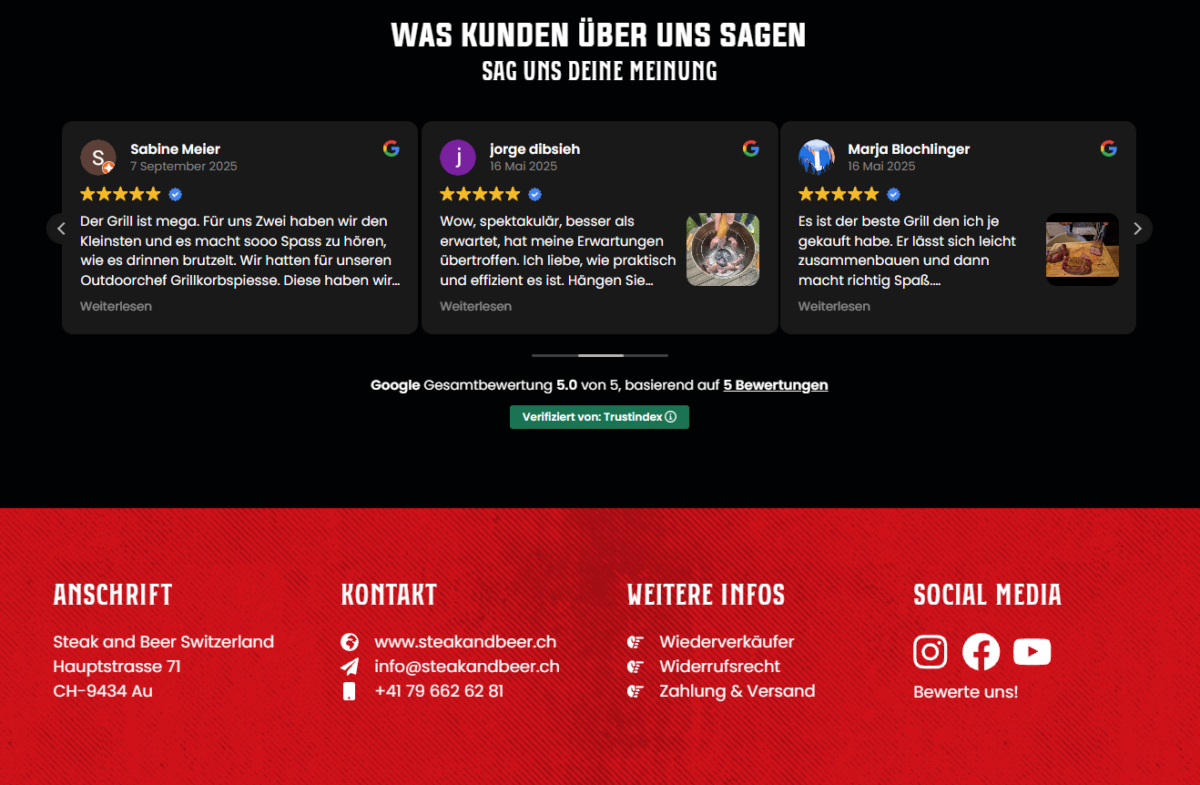 Webdesign Steak and Beer 1