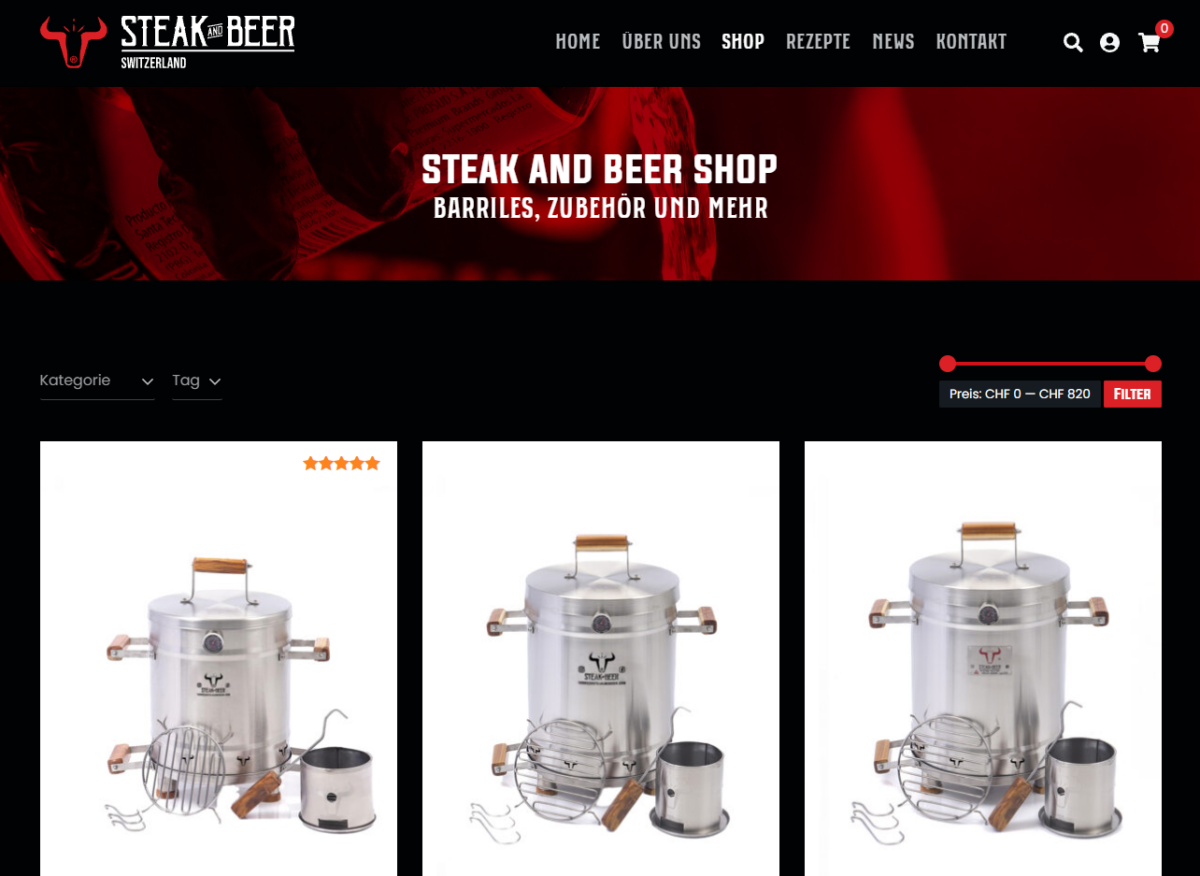 Webdesign Steak and Beer 3