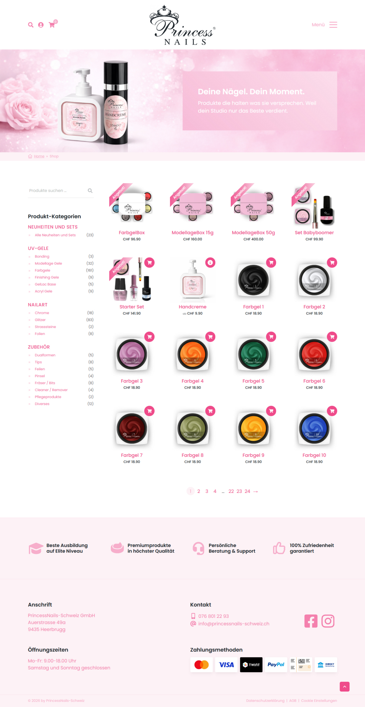 Webdesign Princessnails Schweiz 2