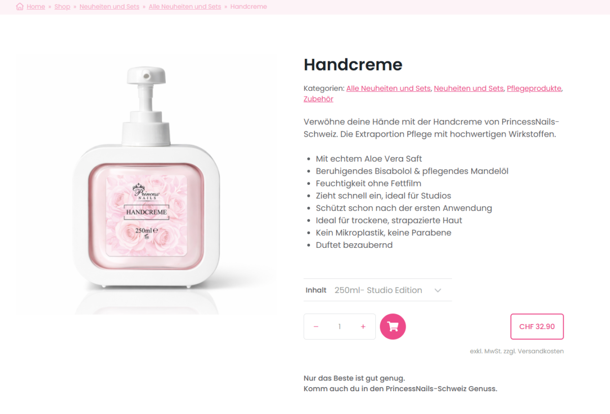 Webdesign Princessnails Schweiz 6