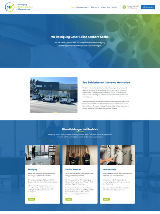 Webdesign MK Reinigung GmbH