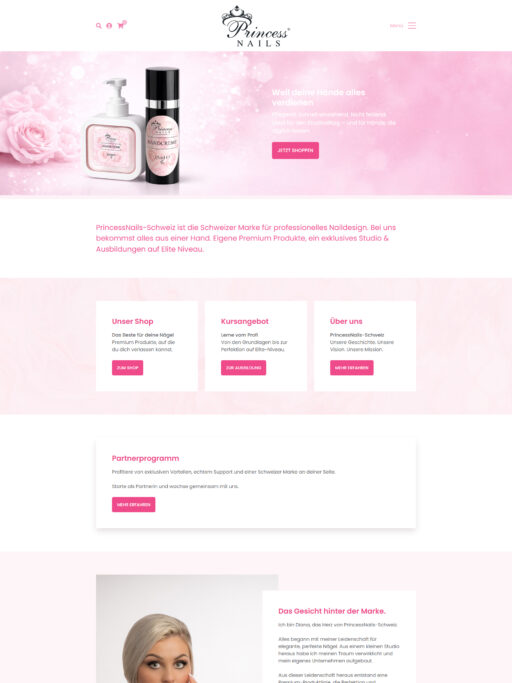 Webdesign Princessnails Schweiz