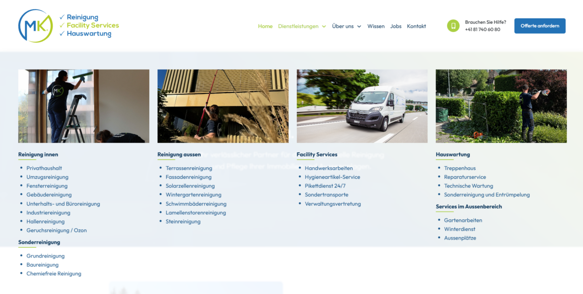 Webdesign MK Reinigung GmbH 1