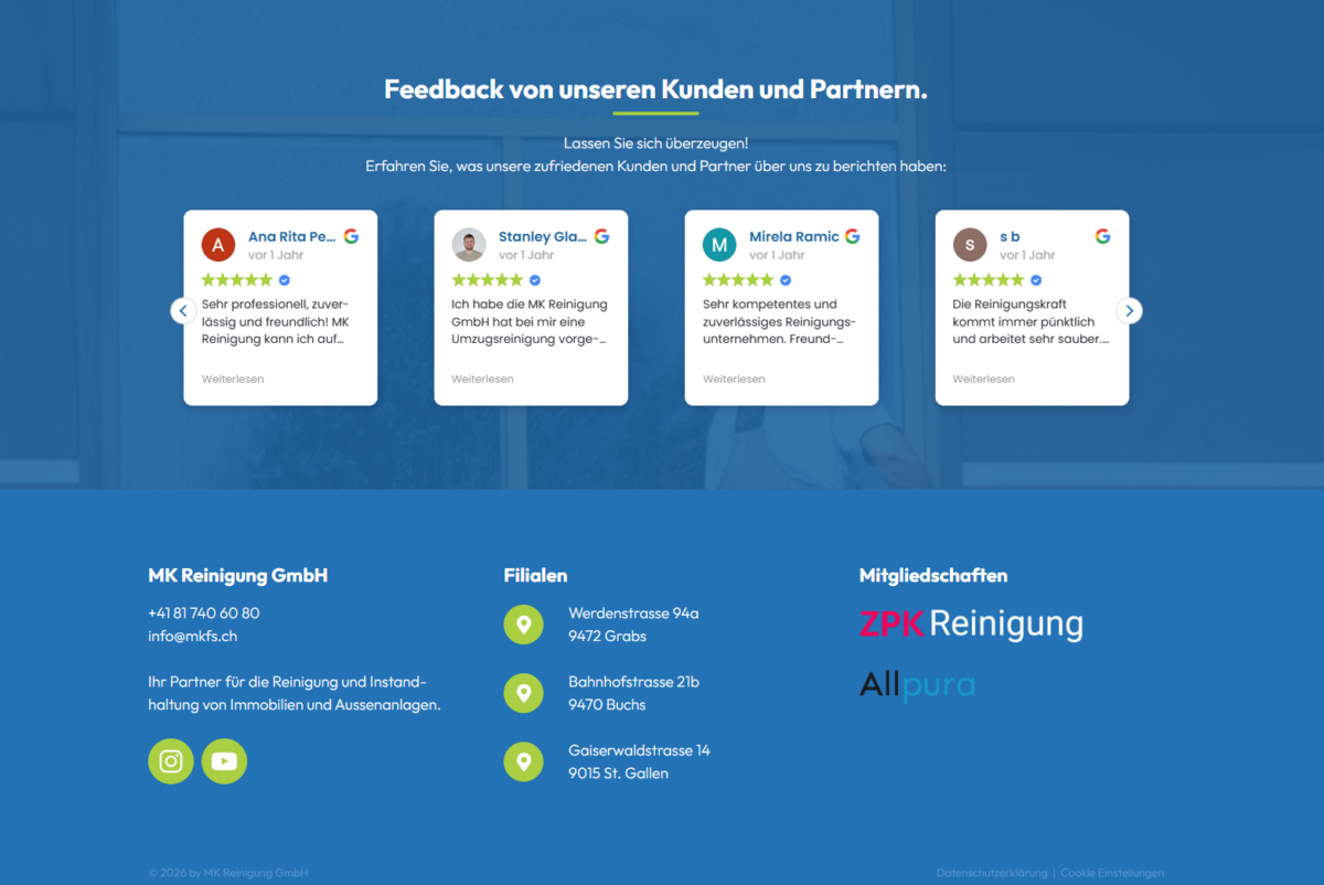 Webdesign MK Reinigung GmbH 3